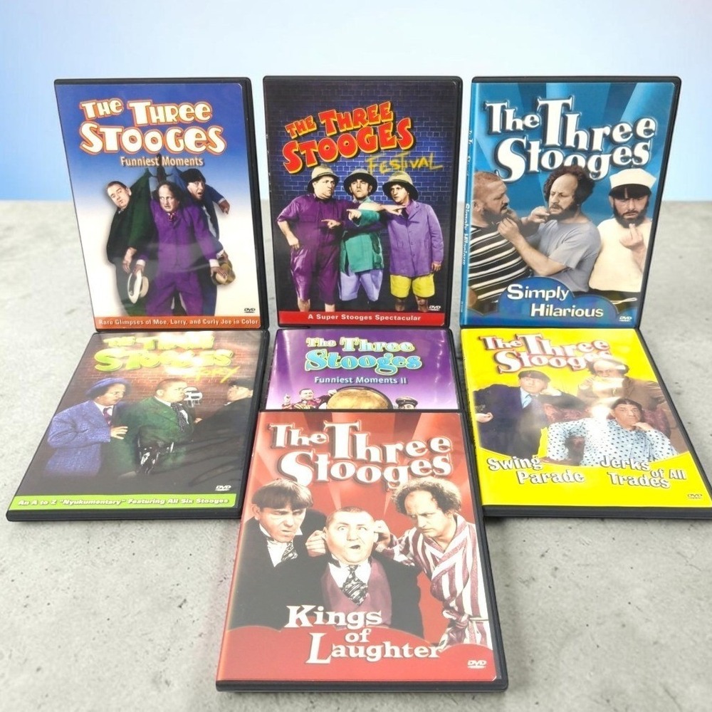 VTG The Three Stooges DVD Lot 7 Discs Kings of Laughter Comedy Y2K 2000-2005